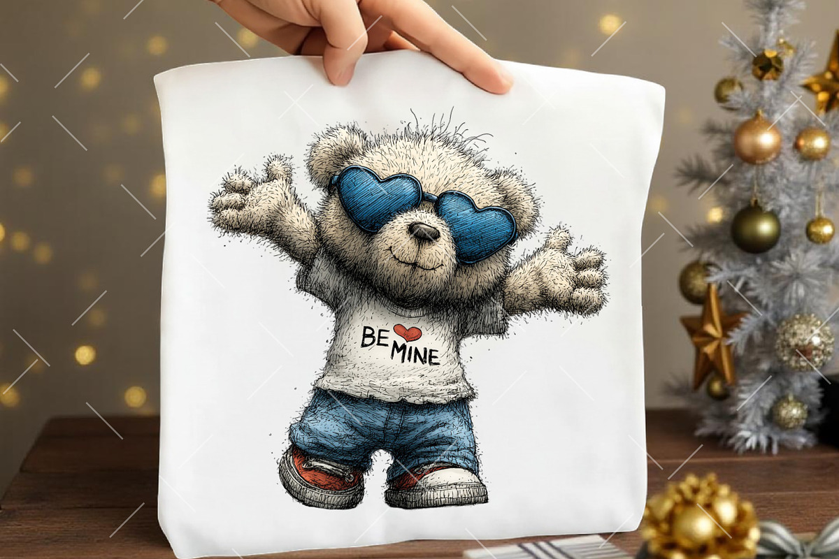 Whimsical Valentine Teddy Bear Clipa, an Illustration by OK Design (Photo 5 of 6)