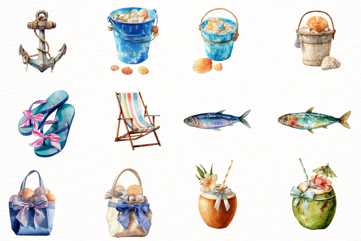 Coquette Coastal Summer Clipart, an Illustration by Designworld (Photo 4 of 8)