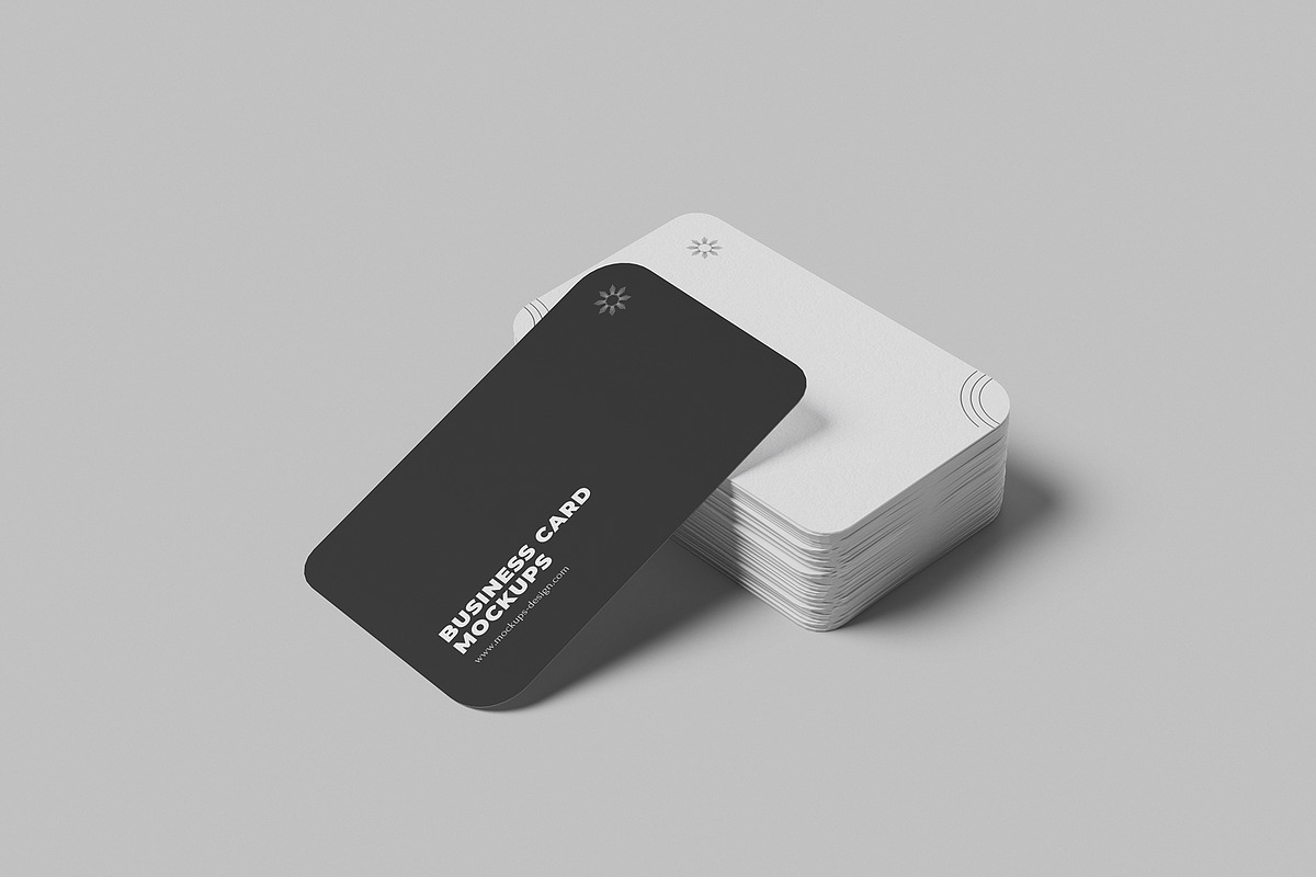 Round Edges Business Card Stack Mock, an Advertising Mockup by Pexelcorner (Photo 4 of 5)