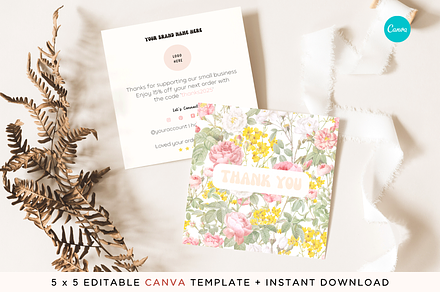 Thank you card for Canva template, a Flyer Template by Hellohastore