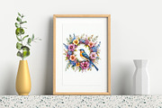 Birds and Flowers Decorative Wreaths, a Decorative Illustration by Milla_Zelenyuk_art (Thumbnail 3 of 3)