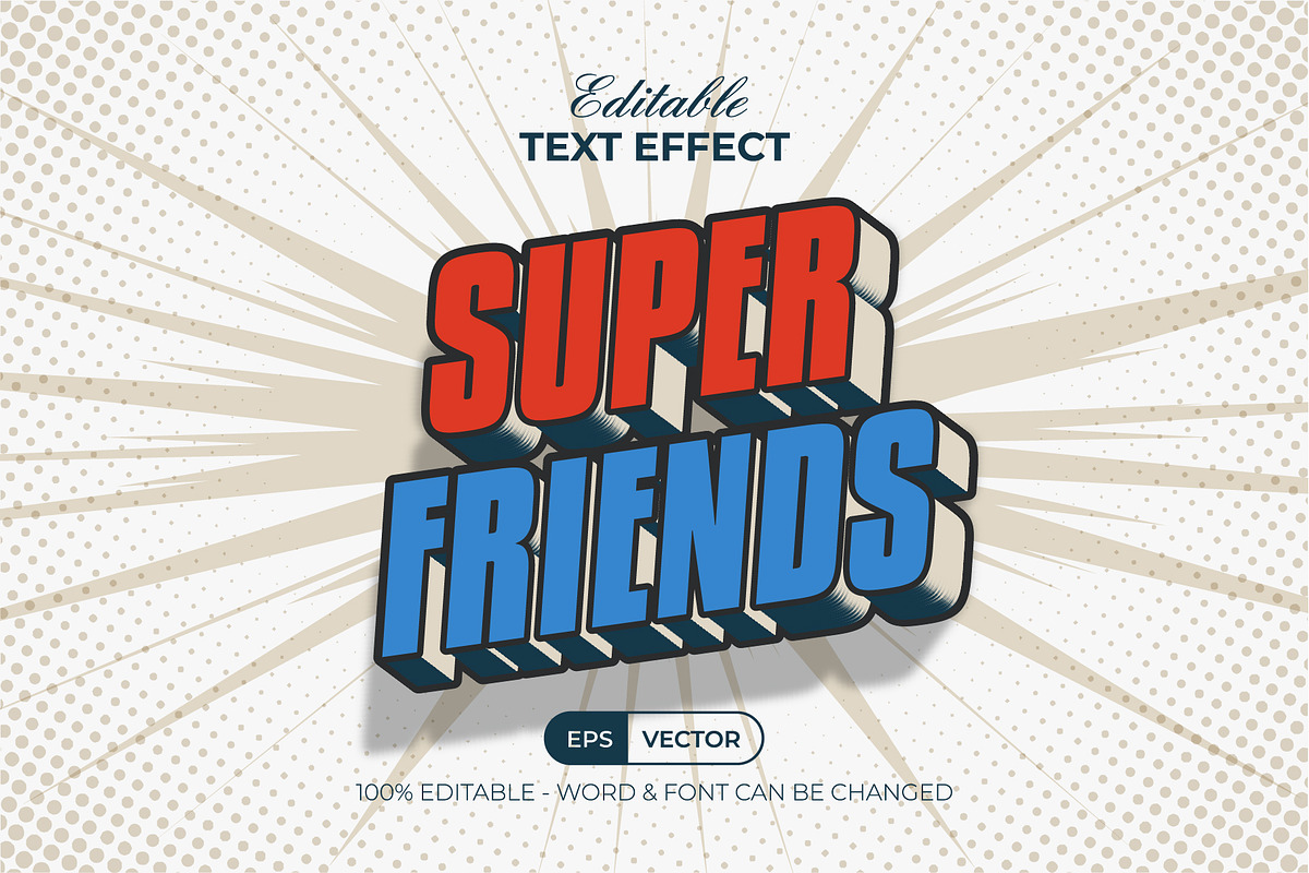 Super Friend Text Effect Comic Style, a Layer Style Add-On by Mockmenot (Photo 1 of 2)