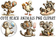 Cute Beach Animals PNG Clipart, an Illustration by OK Design (Thumbnail 2 of 6)