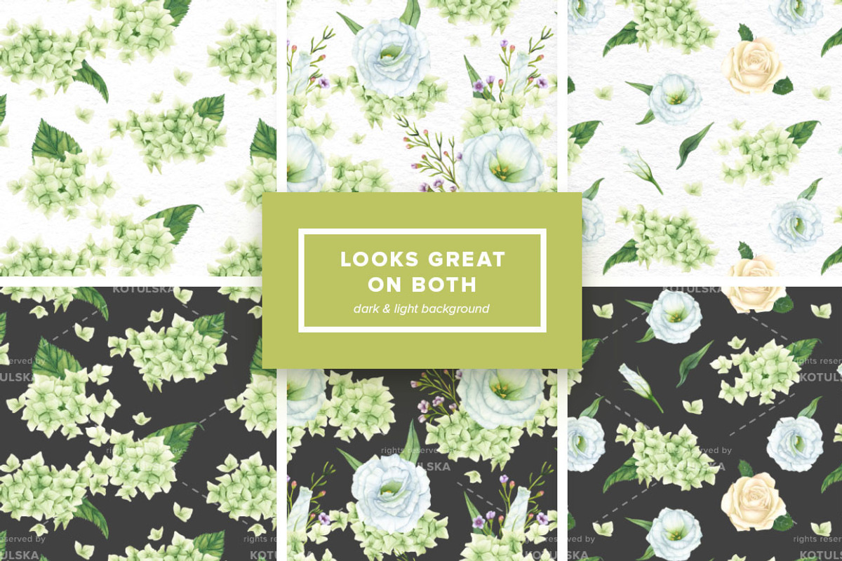 Watercolor Green Hydrangea Set, an Object Graphic by Kotulska (Photo 3 of 4)