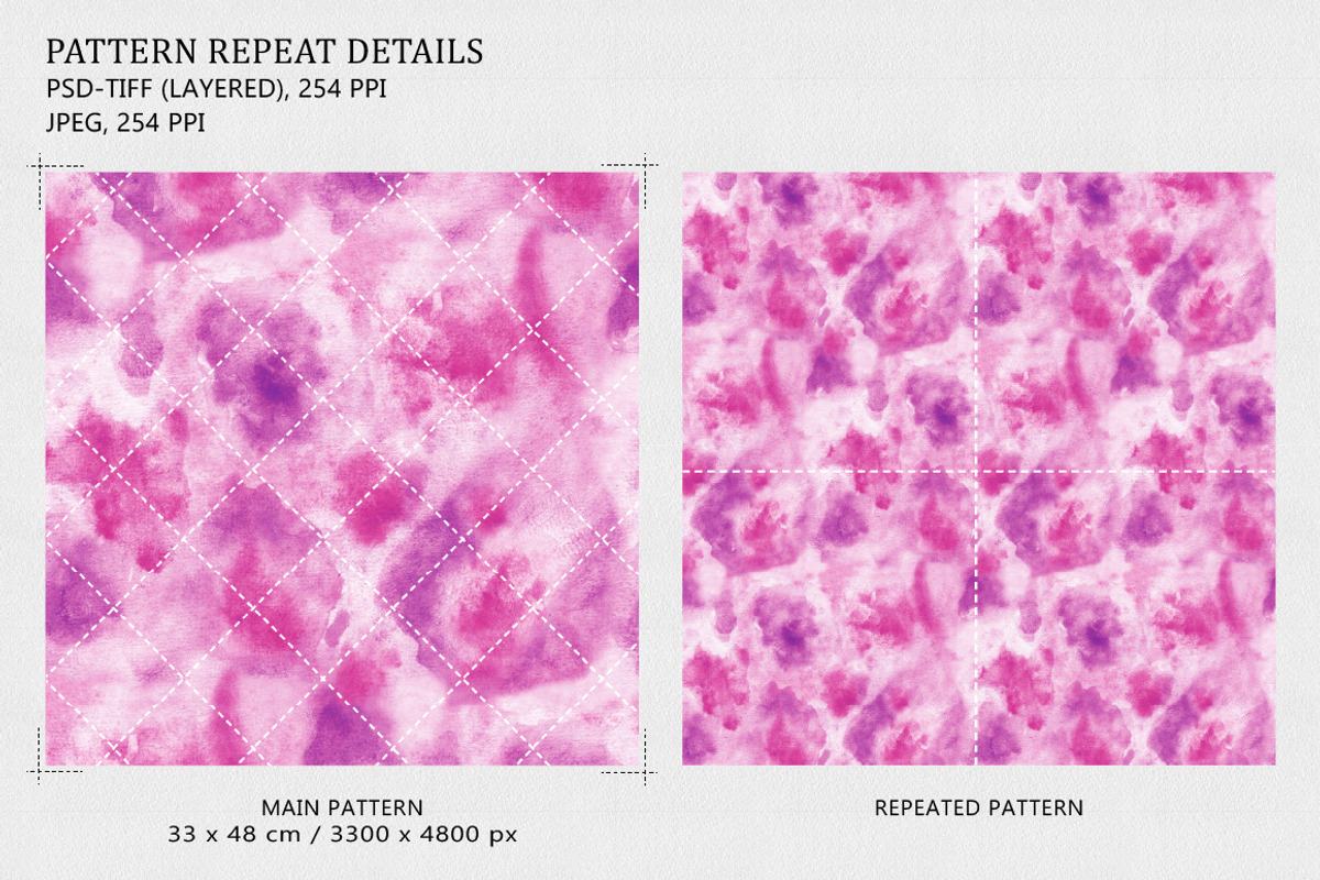 Vibrant Purple Watercolor Pattern, a Pattern Graphic by Gullenda (Photo 2 of 6)
