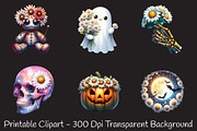 Daisy Flower & Halloween Clipart, an Illustration by RobertsArt (Thumbnail 5 of 7)