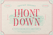 Lhont Down Typeface, a Serif Font by alit design (Thumbnail 1 of 15)