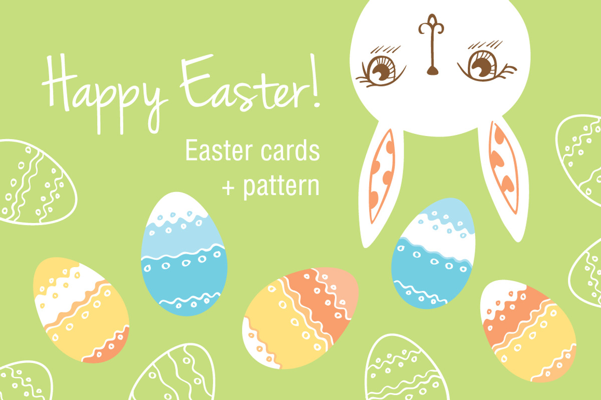 Happy Easter, a Card Template by Tkoko vectors & patterns (Photo 1 of 5)