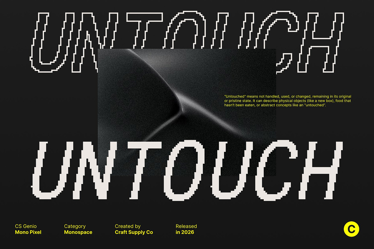 CS Genio Mono Pixel, a Sans Serif Font by Craft Supply Co. (Photo 4 of 8)