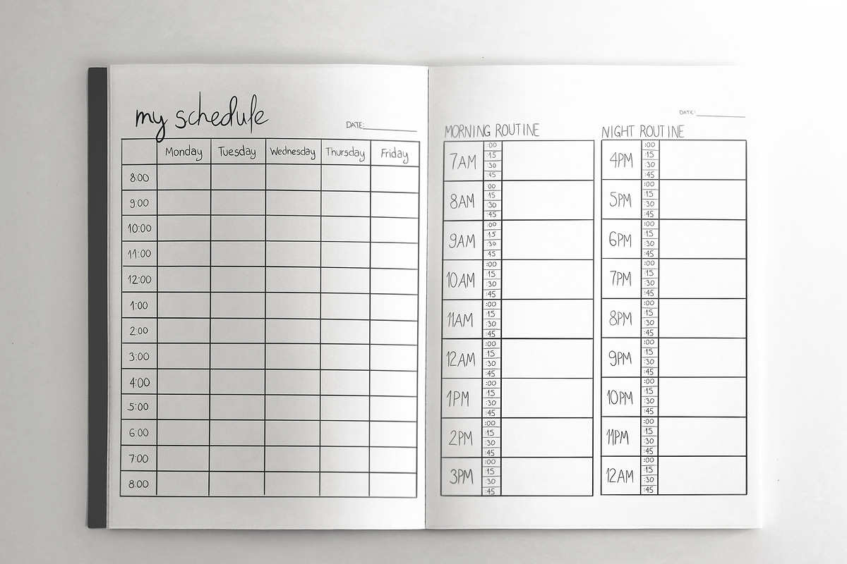 19 Hand Drawn Print Planner Layouts, a Graphic by Character (Photo 2 of 11)