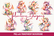 Valentine's Day Dragons Clip Art, an Animal Illustration by Whimsy & Wishes (Thumbnail 1 of 3)