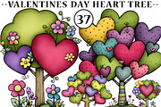 Whimsical Valentines Day Heart Tree, an Illustration by CreationArt (Thumbnail 1 of 7)