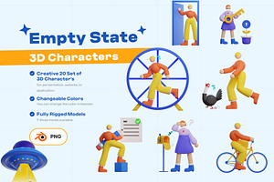 3D Empty State Character, a Characters & Person 3D Model by orenjidesign