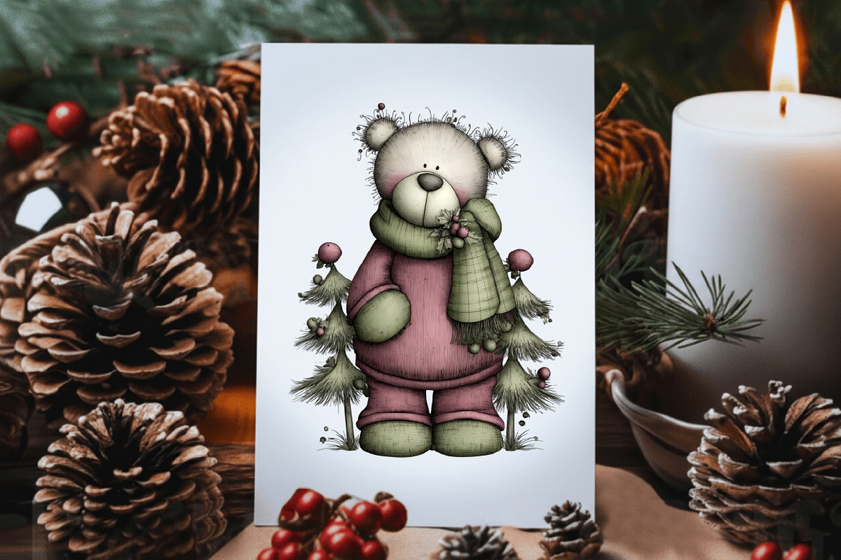 Whimsical Christmas Teddy Bear PNG, an Illustration by Dream Creation (Photo 6 of 7)