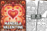 Mandala Valentine Coloring Pages, a Seasonal Illustration by Design Station (Thumbnail 1 of 5)