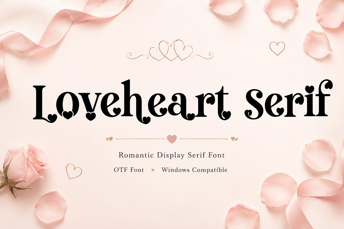 Loveheart Serif, a Serif Font by Wow Magic (Photo 1 of 6)