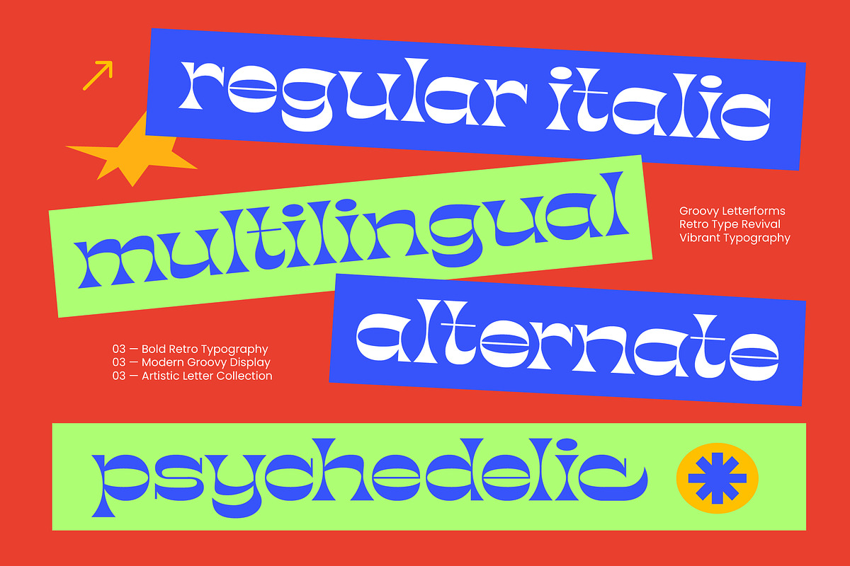 Vaoras Psychedelic Display Font, a Serif Font by timelesstype.co (Photo 5 of 10)
