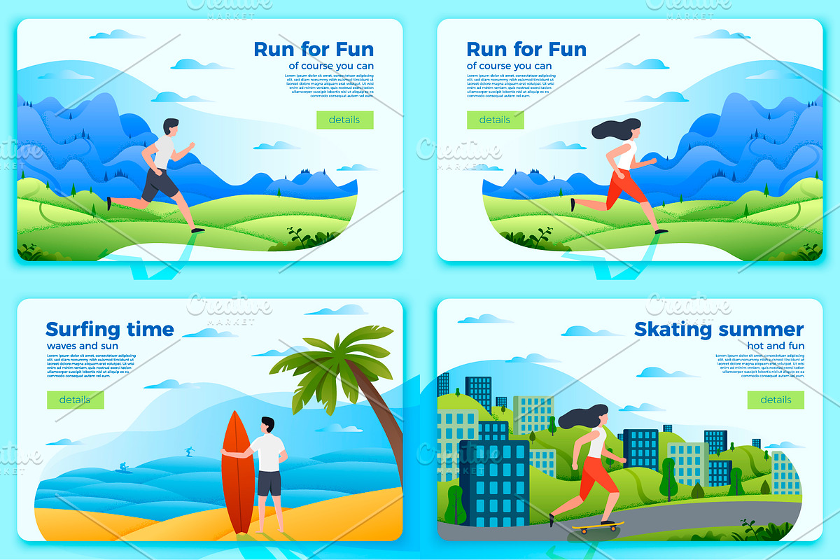 Summer Web Set, Sites and Banners, a Healthcare Illustration by Tashal (Photo 4 of 6)
