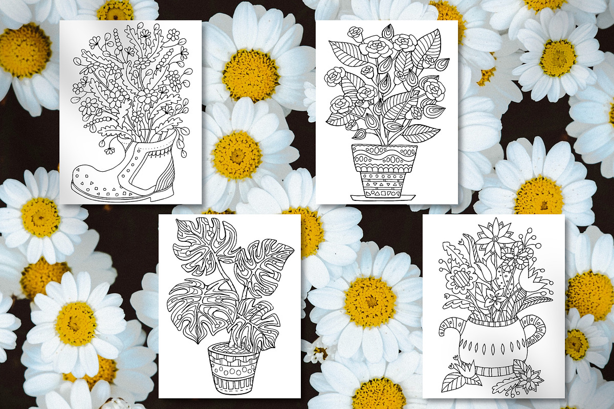 Floral Coloring Pages | Bouquets, an Illustration by ChristinaDesigns (Photo 2 of 6)
