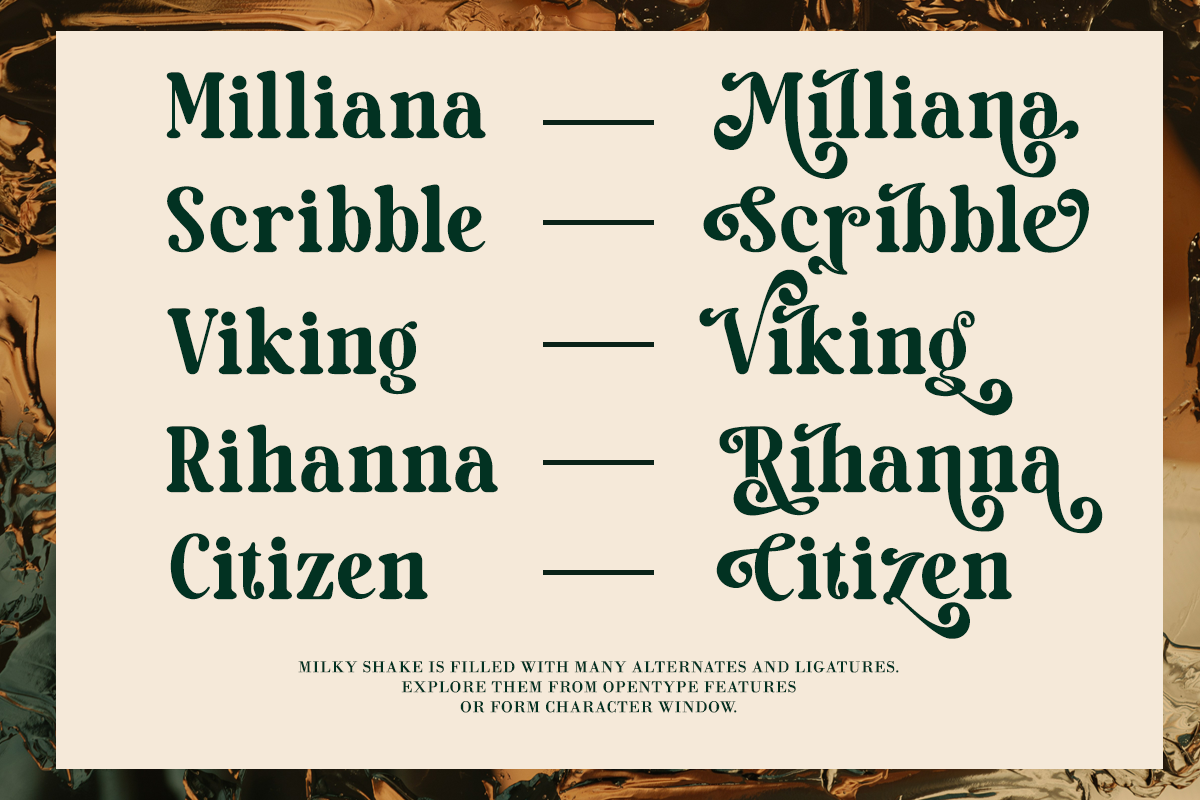 Milky Shake - Retro Serif Font, a Serif Font by Say Studio (Photo 4 of 14)