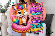 Rainbow Fox Donut Cheer PNG, a Seasonal Illustration by Craft Nest (Thumbnail 3 of 5)