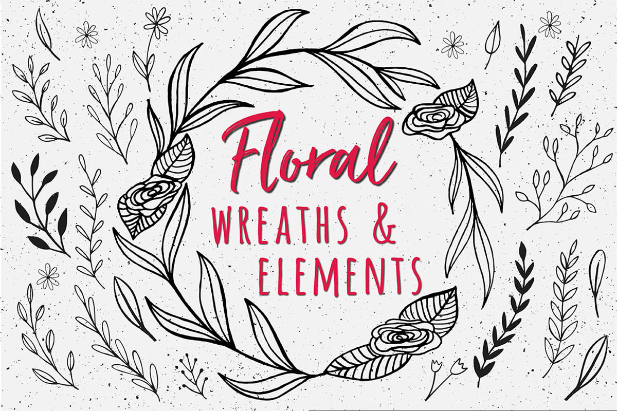 Hand Drawn Floral Wreaths + Elements, an Illustration by Anna Freya (Photo 8 of 8)