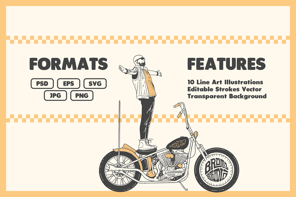 Motorcycle Set, an Illustration by Bromz Studio (Photo 6 of 6)