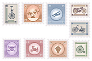 Retro postage stamps, an Object Graphic by AlexZeL (Thumbnail 2 of 2)