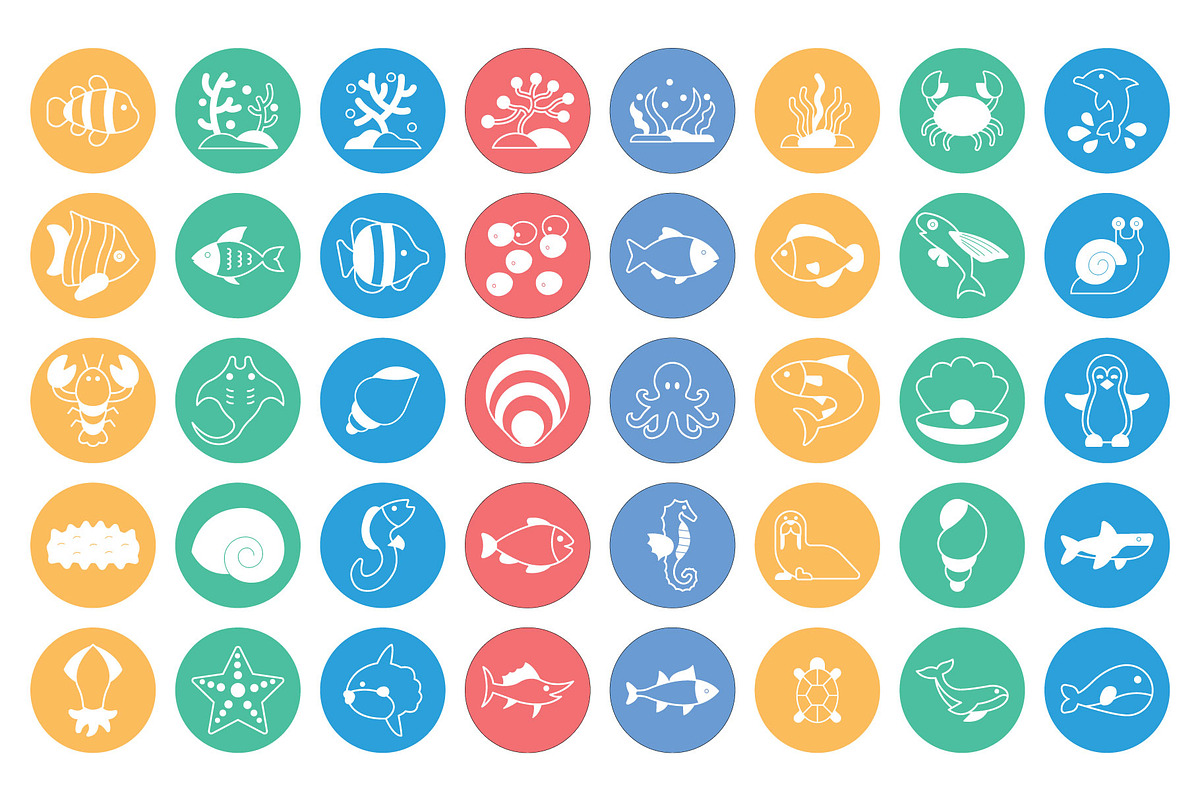 Sea Life Vector Icons Pack, an Icon by Vector Portal (Photo 5 of 6)