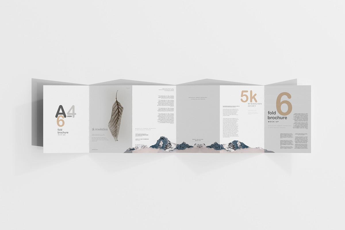 A4 Size Six Fold Brochure Mockup, a Print Template by pmvch (Photo 19 of 20)