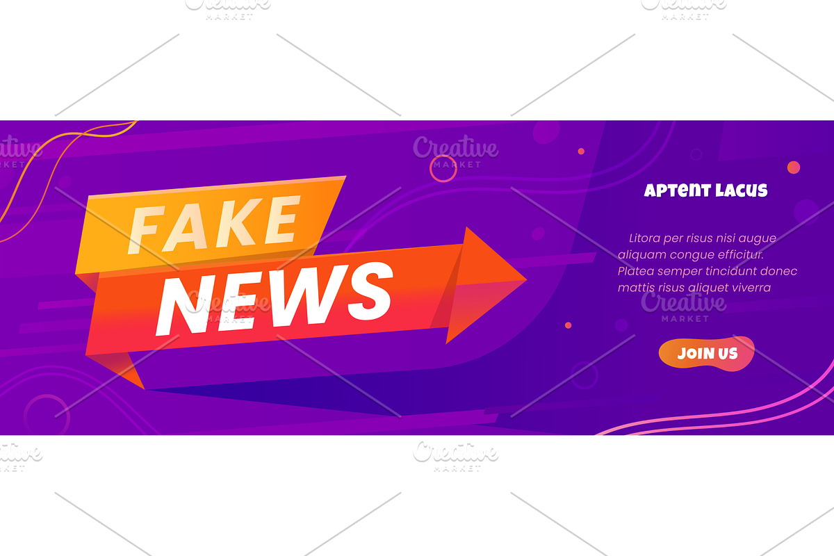 Fake news banner, social media, a Technology Illustration by Vector Tradition