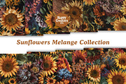 Sunflowers Melange Digital Papers #3, a Pattern Graphic by Happy Creators Co. (Thumbnail 4 of 7)