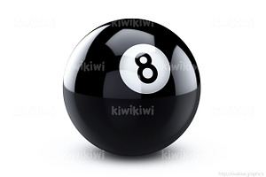 Black eight ball 3d illustration