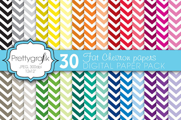 fat chevron digital paper preview 2