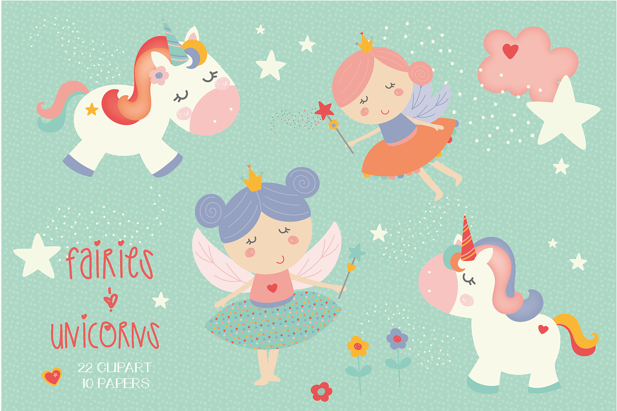 Fairies & Unicorns, a Decorative Illustration by Poppymoondesign (Photo 1 of 5)