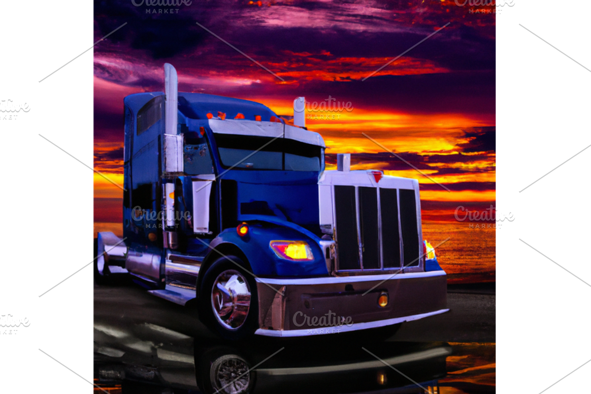 Template art, Semi Truck, a Poster Template by Boho Pixel Dust (Photo 1 of 6)