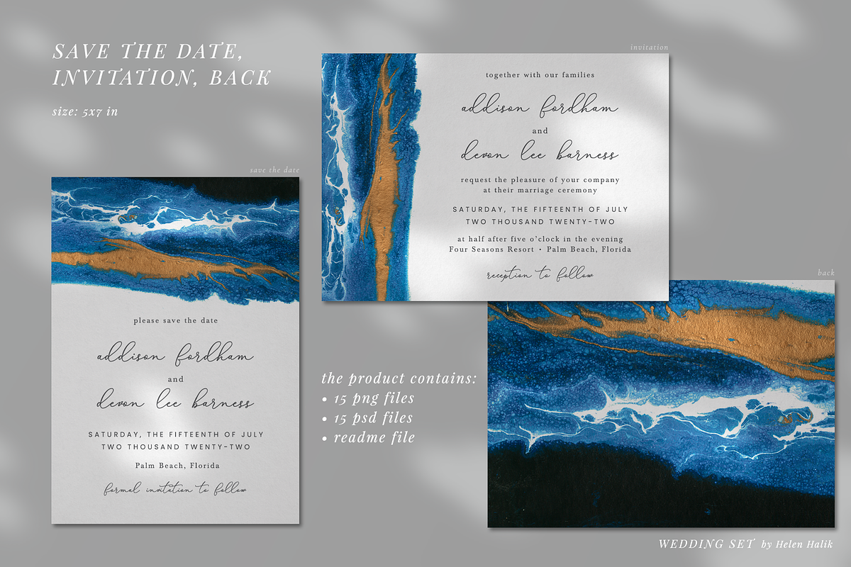 On the coast - wedding set, an Invitation Template by Helen Halik art (Photo 2 of 5)