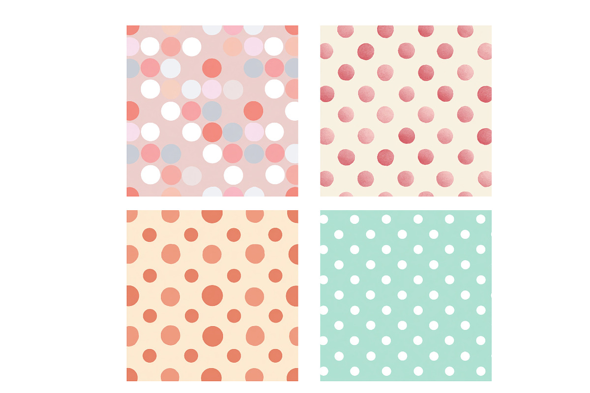 Pastel pink polka dot Pattern, an Illustration by Designworld (Photo 4 of 4)