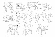 Foals and calves - stamp brushes, a Brush Add-On by ViktoriArt (Thumbnail 3 of 5)