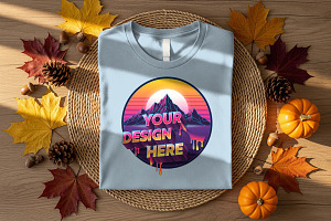Fall t-shirt mockup, a Shirt Mockup by Rami's Mockups