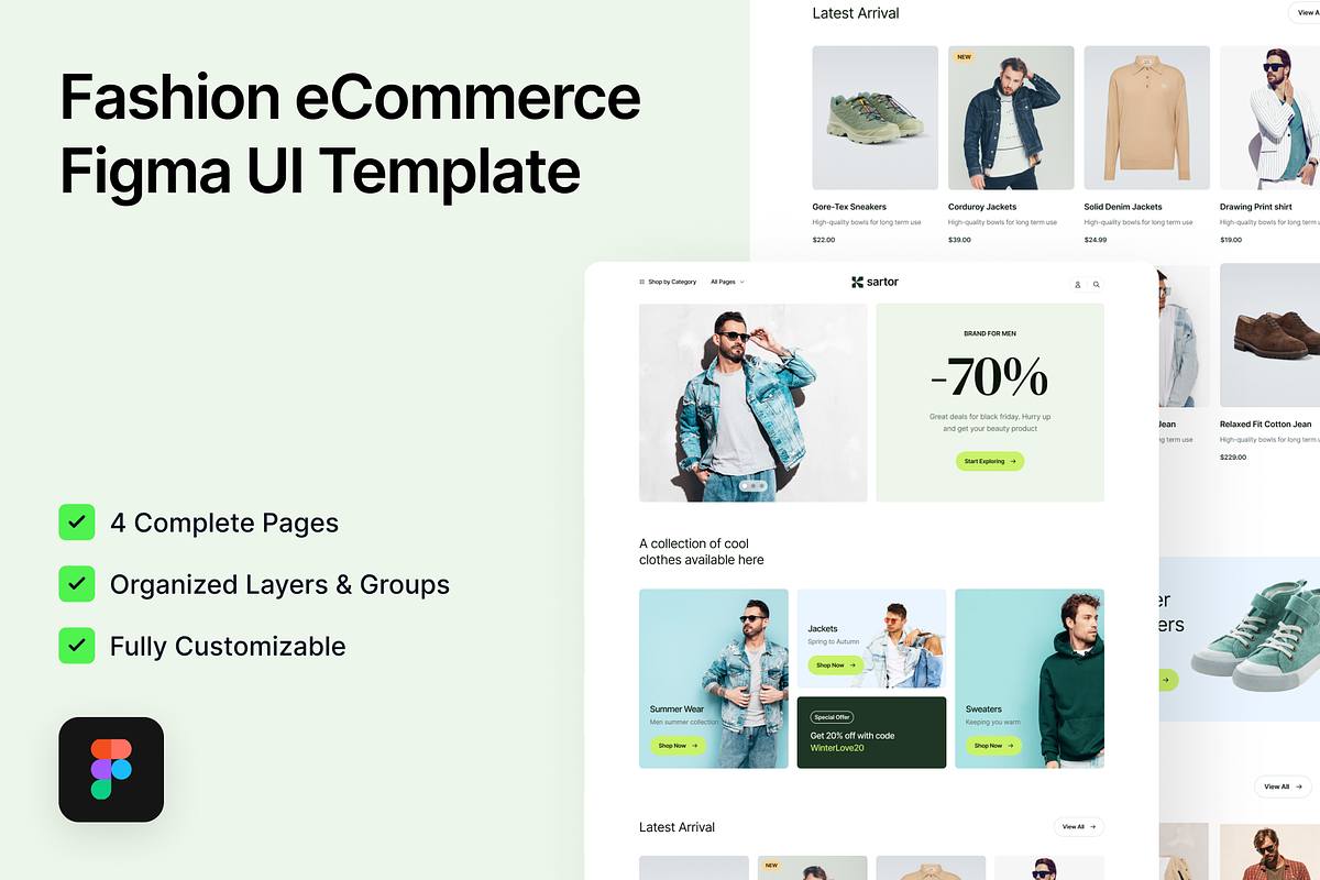 Sartor - Fashion Figma Template, an UI Kit Template by FinestDevs (Photo 1 of 4)