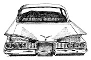 Classic American Vintage Car Drawing, an Illustration by Doggy Days (Thumbnail 7 of 9)