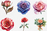 Rose Flower Clipart Bundle, an Illustration by Black Bird Studio (Thumbnail 5 of 6)