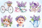 Lilac Spring Family Watercolor PNG, an Illustration by Craft Nest (Thumbnail 3 of 5)