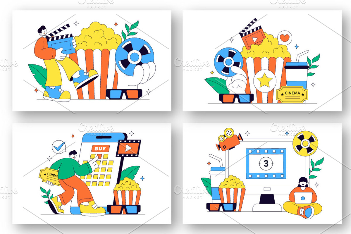 10 Movie Vector Illustration, a Decorative Illustration by denayunebgt (Photo 3 of 4)