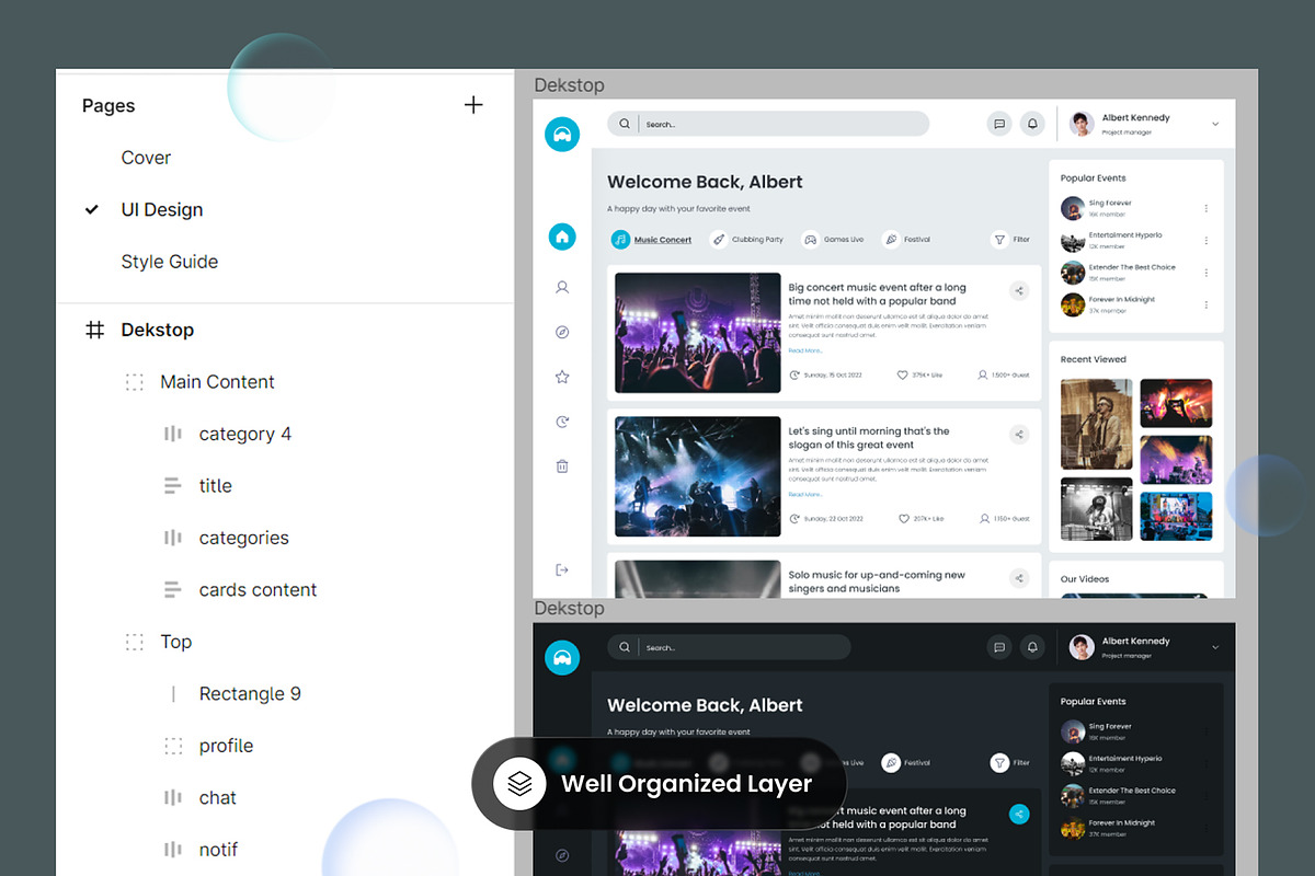 Findfest - Event Club Dashboard, an UI Kit Template by SLAB! Design (Photo 3 of 6)