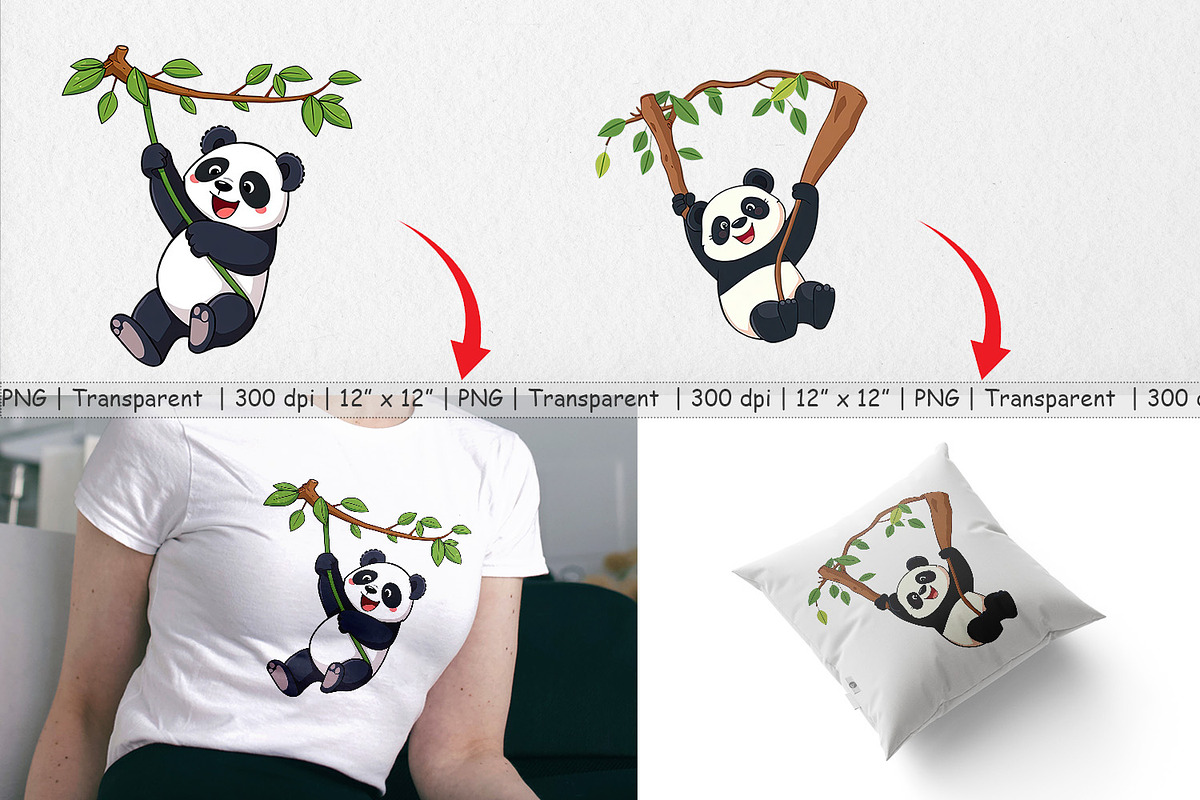 Swing Panda Clipart, a Graphic by Artnoy (Photo 3 of 5)