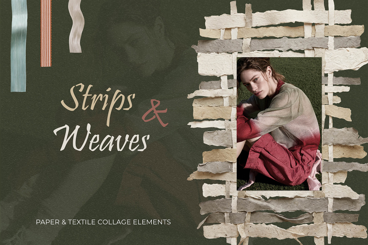 Strips & Weaves Collage Elements, an Object Graphic by R-studio (Photo 1 of 12)