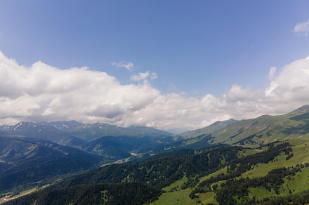 landscape summer green mountains with clouds in sochi, a Nature Photo by SaulichPhoto