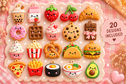 20 Cute Food Keychain STL Bundle, an Object 3D Model by Layerology (Thumbnail 1 of 4)
